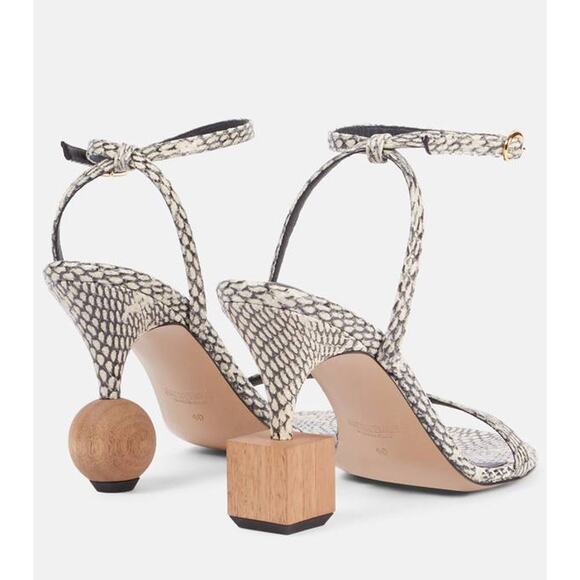 Jacquemus Bisou Cobra Printed Sandals in Beige 37 - Picture 2 of 4